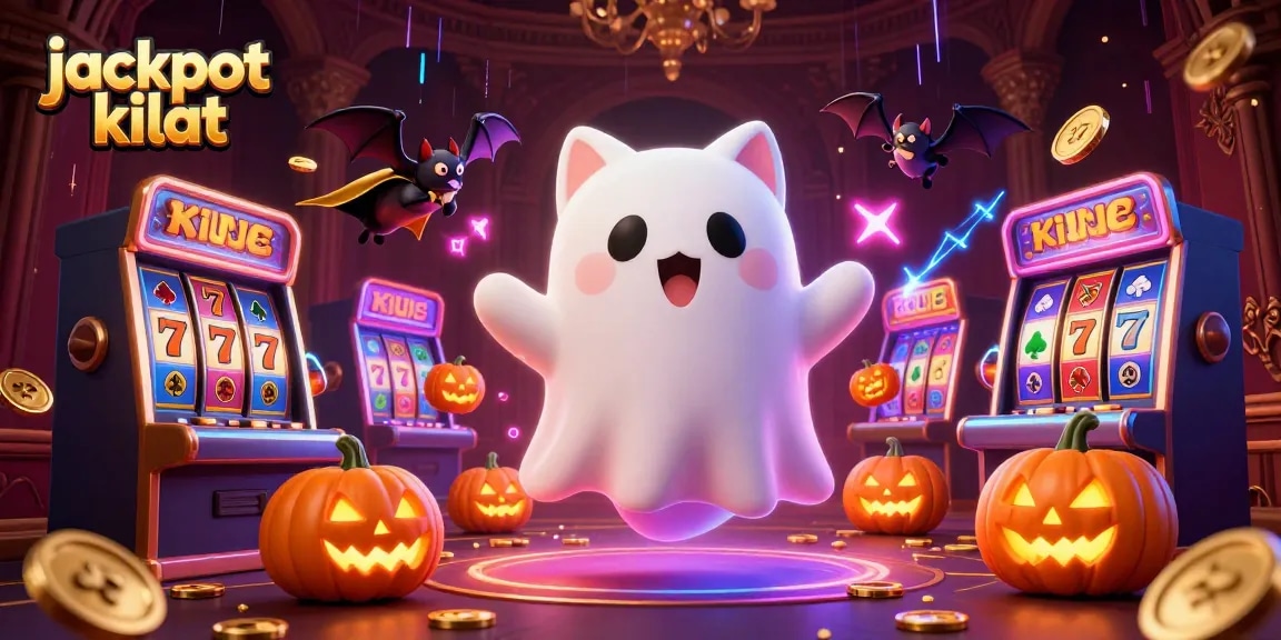 Experience the excitement of jackpot kilat with vibrant slot machines and animated characters in a thrilling casino scene.