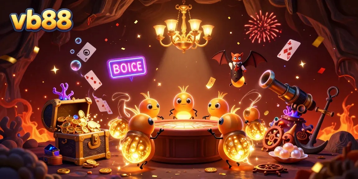 Experience thrilling gameplay at vb88 with this vibrant casino scene showcasing glowworms and underwater treasures.
