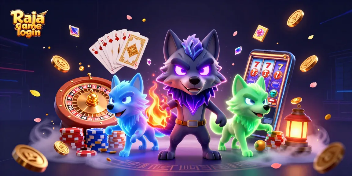 Engage in thrilling wins with Raja game login in an exciting 3D casino scene.