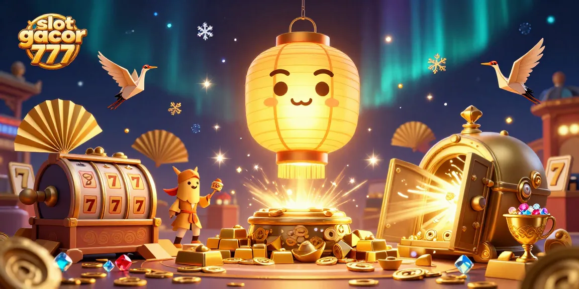 Engage with slot gacor 777 in a magical night market, surrounded by treasures and slot gaming action.