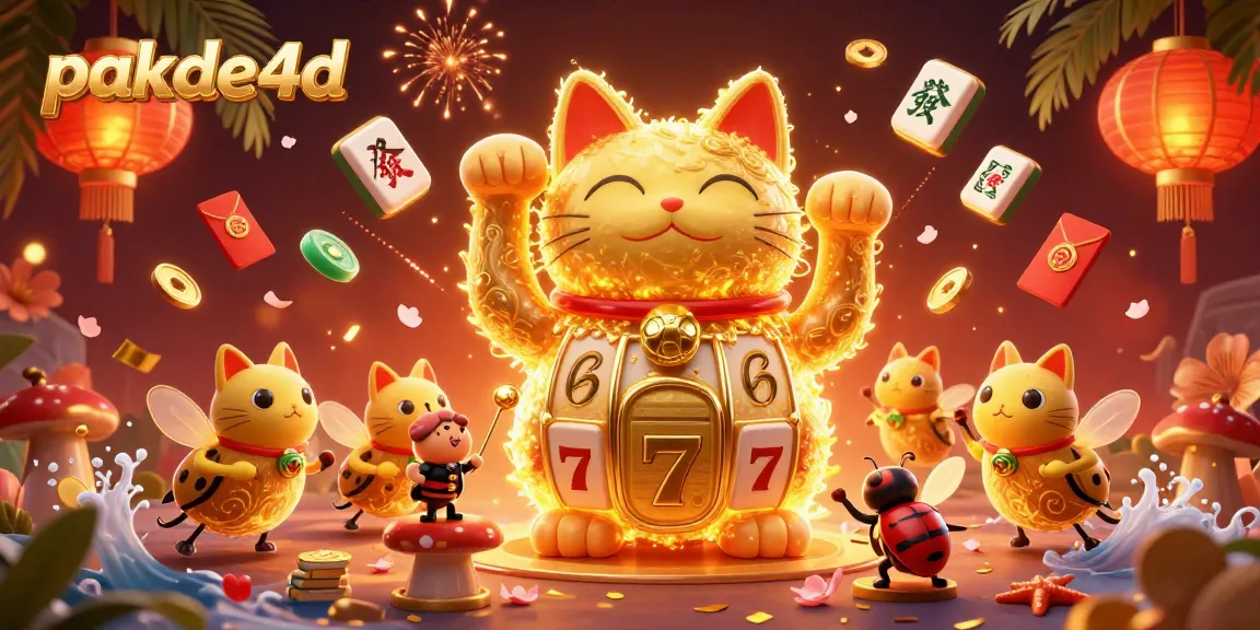 Experience pakde4d's vibrant casino world with a winning lucky cat scene, bursting with themed symbols!