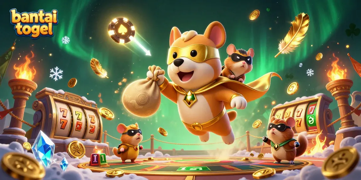 Experience thrilling wins at bantai togel with a superhero dog and golden slots in action!