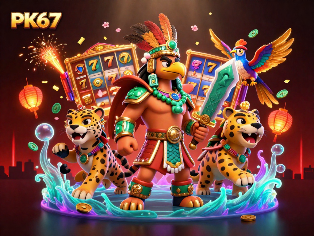 Experience thrilling slots with PK67 featuring Aztec warriors and dynamic game elements.