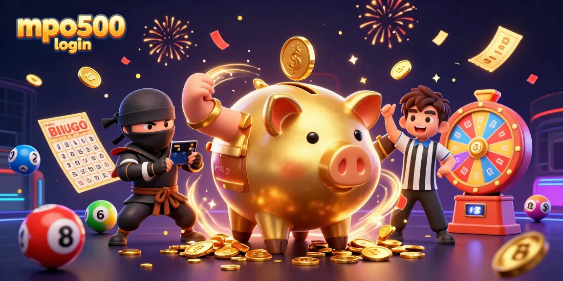 Experience the excitement of winning with mpo500 login in a vibrant casino-inspired scene.