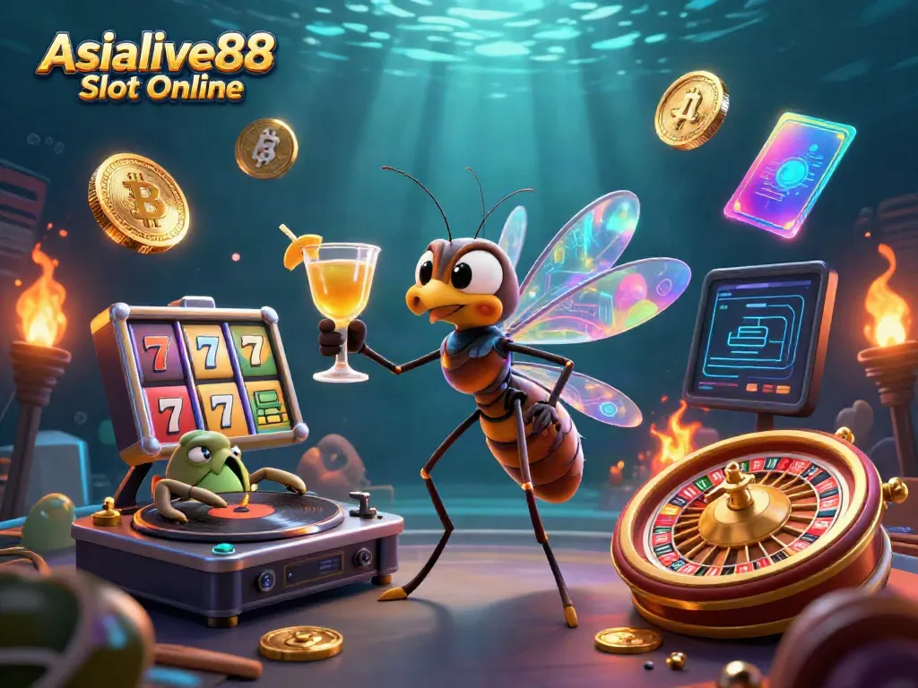 Experience the excitement of Asialive88 Slot Online with vibrant characters and gold elements.