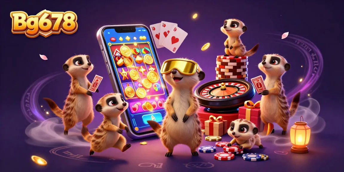 Experience the thrills of Bg678 as meerkats manage an exciting casino atmosphere filled with games.
