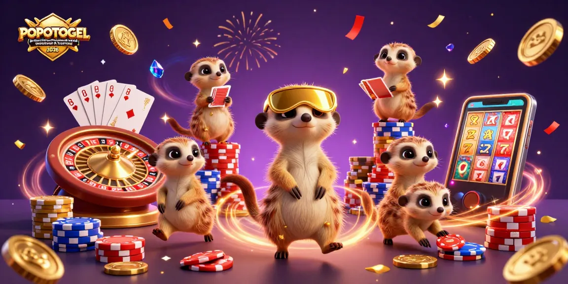 Experience the thrill of POPOTOGEL | Distribusi Diskon Produk Agen Togel Online Terlengkap & Terpercaya 2026 in a vibrant, animated casino scene.