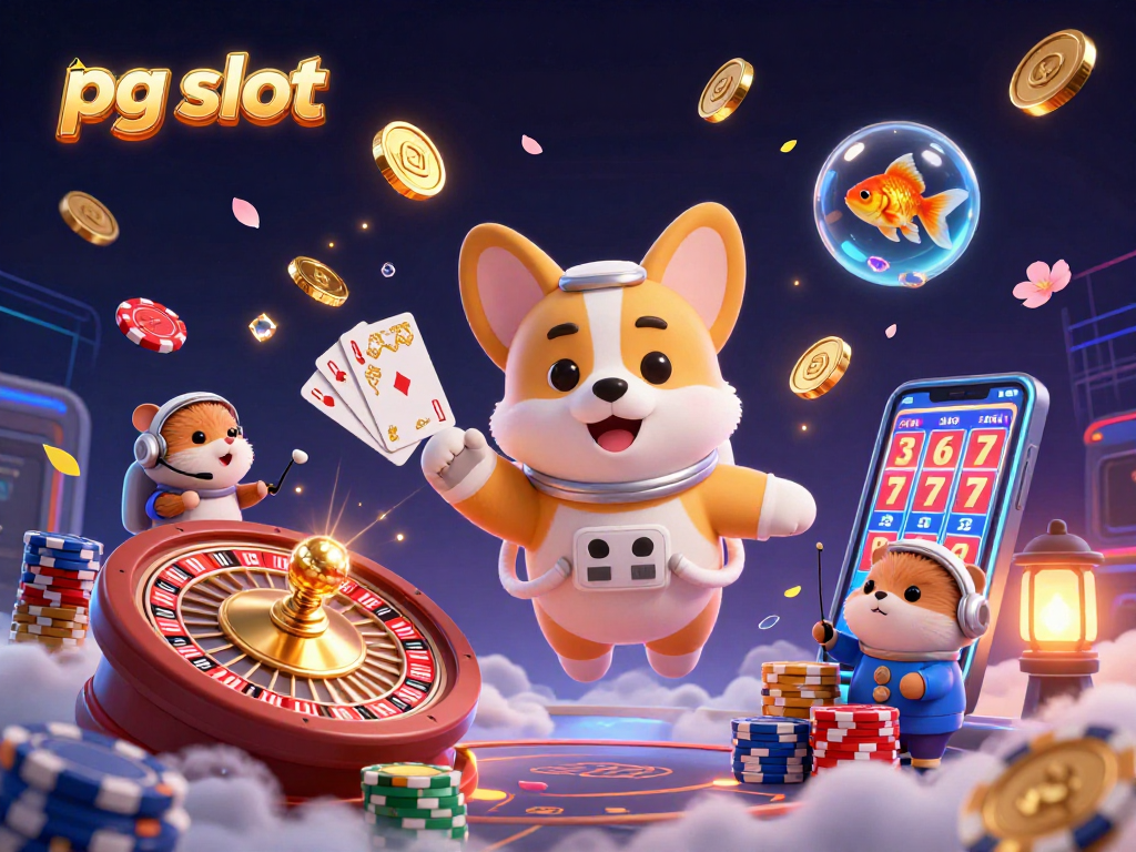 Menjelajahi permainan pg slot dengan corgi astronaut di kasino luar angkasa yang penuh koin emas dan efek cahaya
