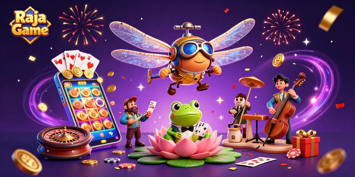 Raja Game illustrates a vibrant casino scene with engaging characters and exciting games.