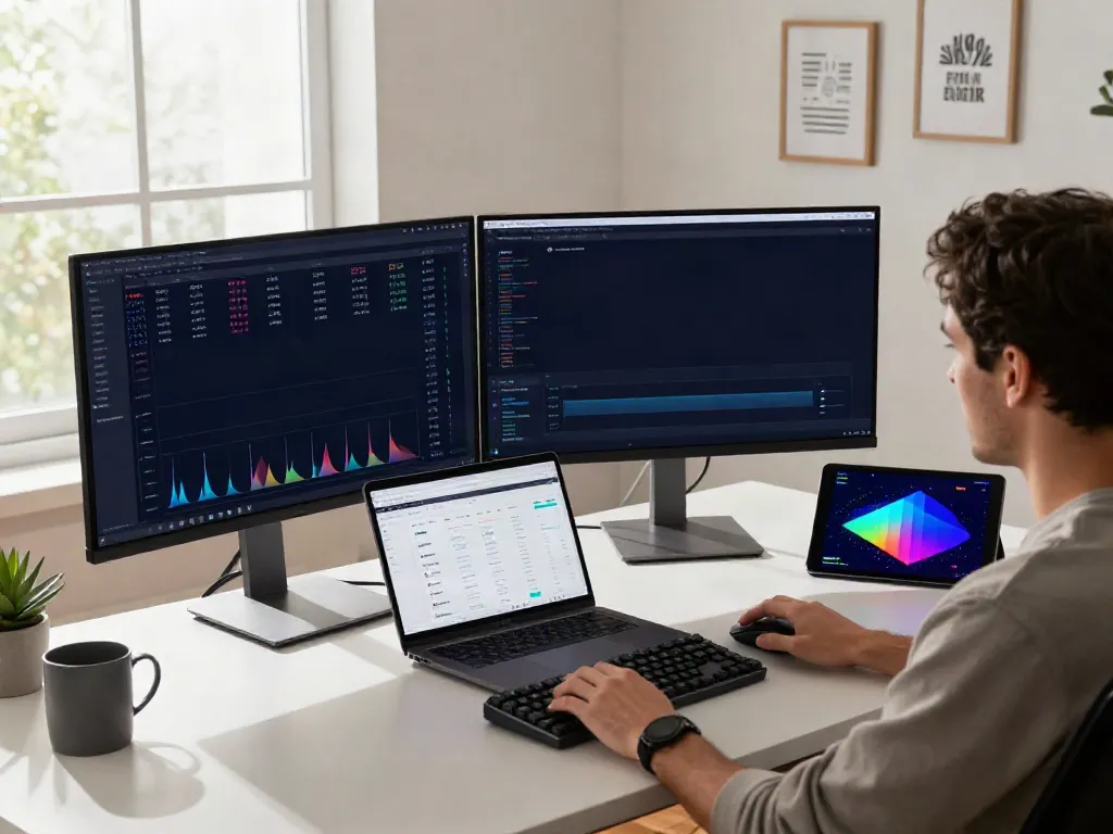 Real-time trading setup showcasing the 交易所行情数据API for effective cryptocurrency investment analysis.