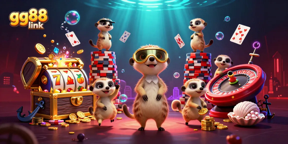 Experience the thrilling action at gg88 link with meerkats running a vibrant casino.