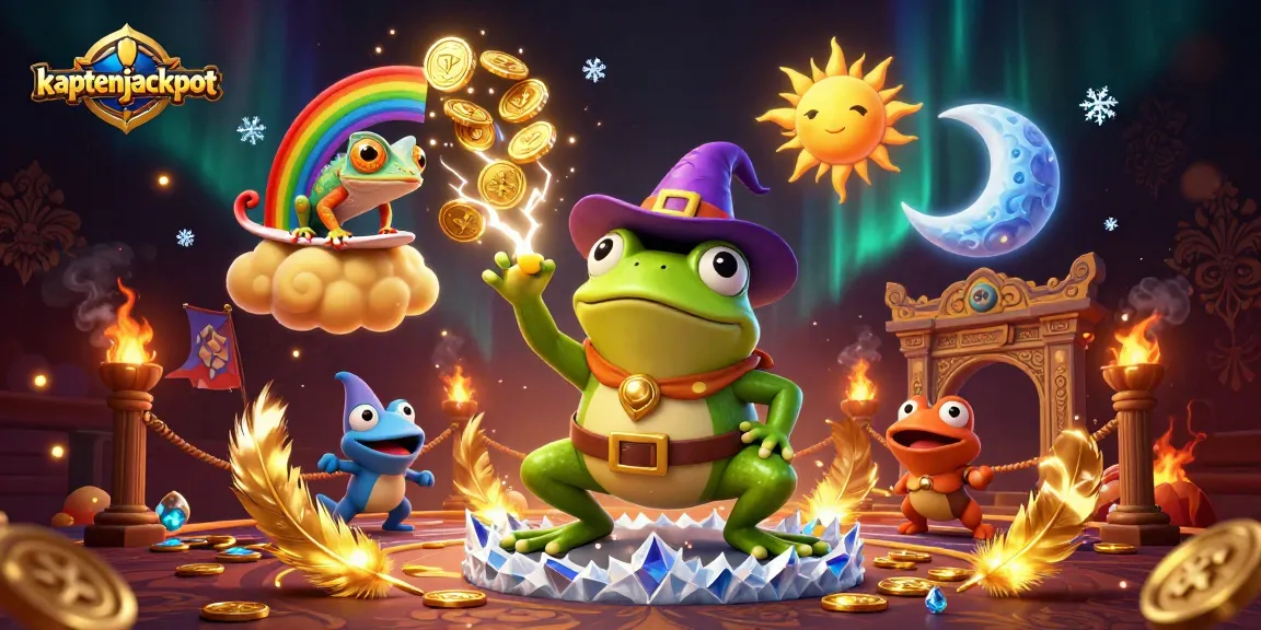 Experience the kaptenjackpot frenzy with gold coins swirling and vibrant characters in action.