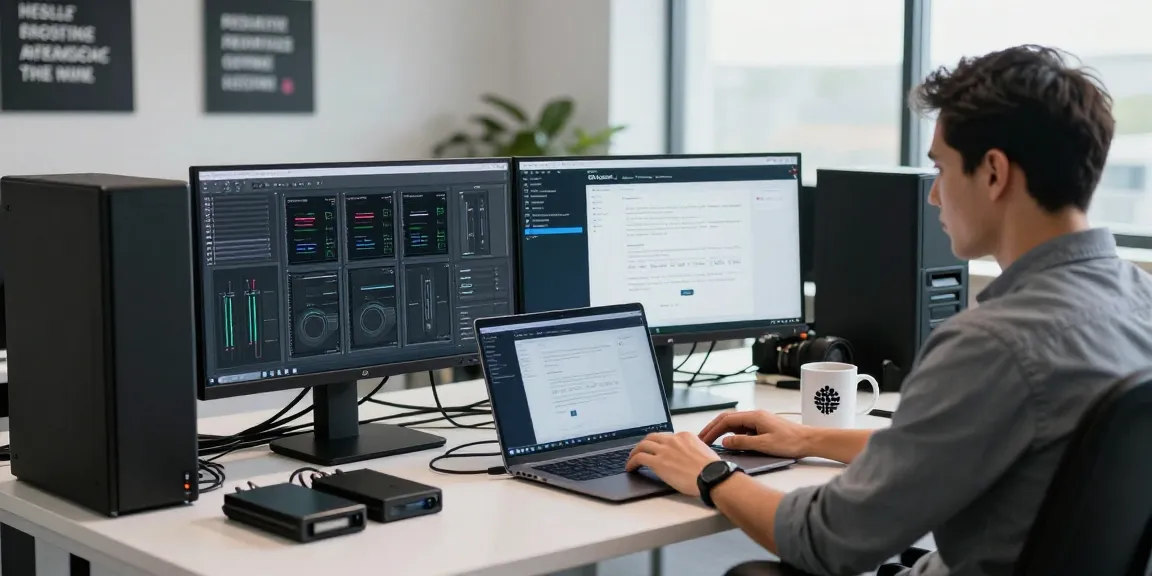 Configuración de Reseller Hosting en México con profesional de IT en oficina moderna.