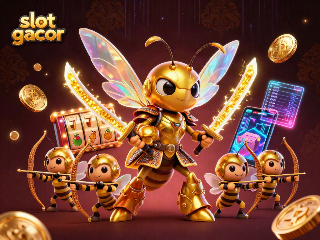 Slot gacor memicu jackpot dengan simbol buah dan lampu neon bersinar.