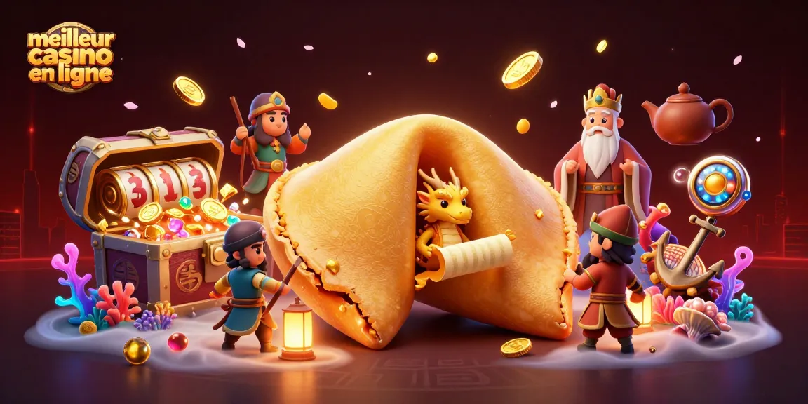 Image illustrant le meilleur casino en ligne avec des éléments de jeux sous-marins et un dragon.