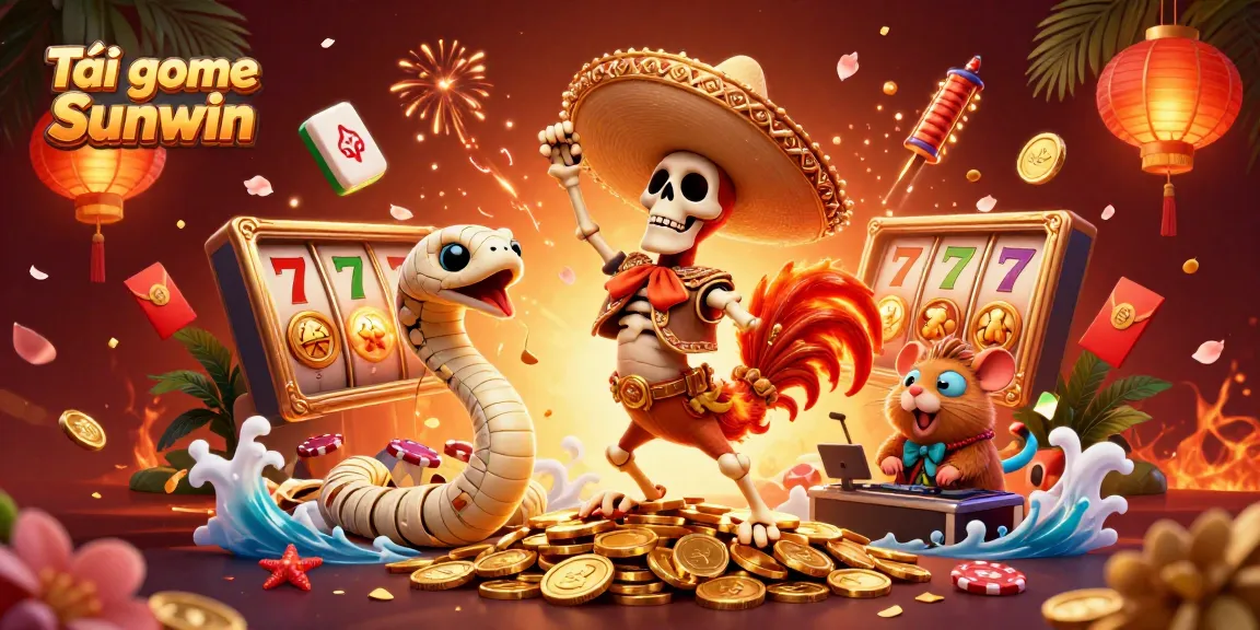 Experience vibrant gaming excitement in Tải game Sunwin with colorful casino characters and jackpot symbols.