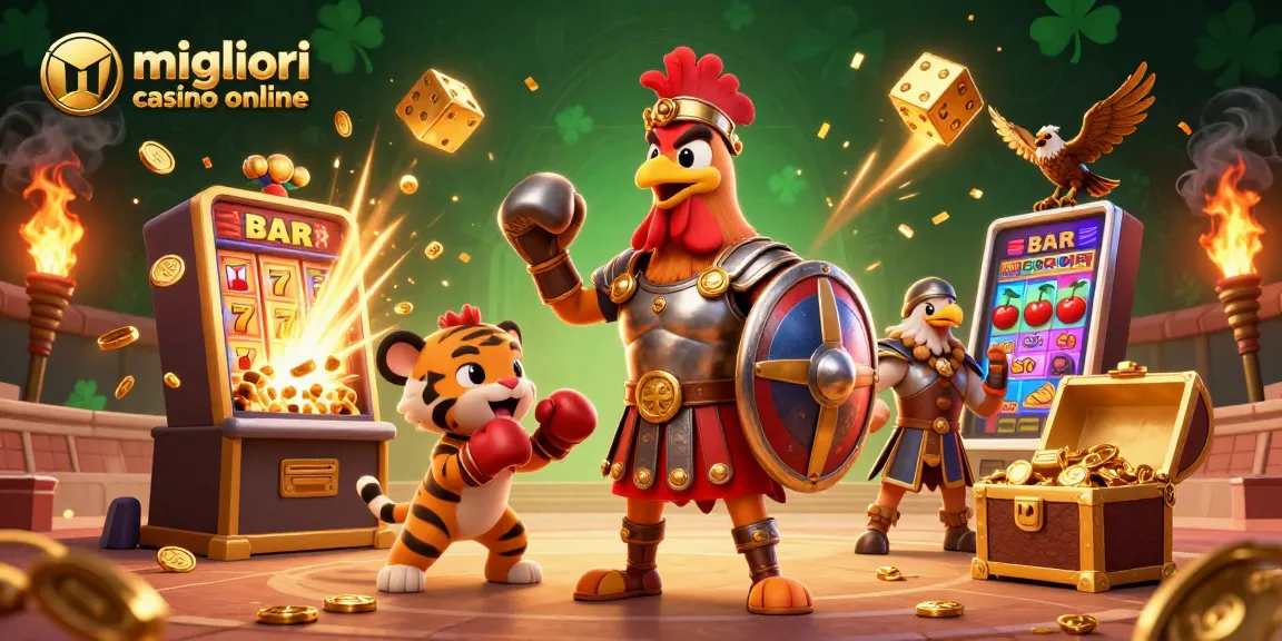 Scopri i migliori casino online con il gallo gladiatore, simbolo di giocosità e vincite immense.