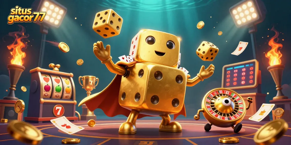 Situs gacor77 menawarkan pengalaman judi dengan simbol slot berkilau dan karakter yang menghibur.