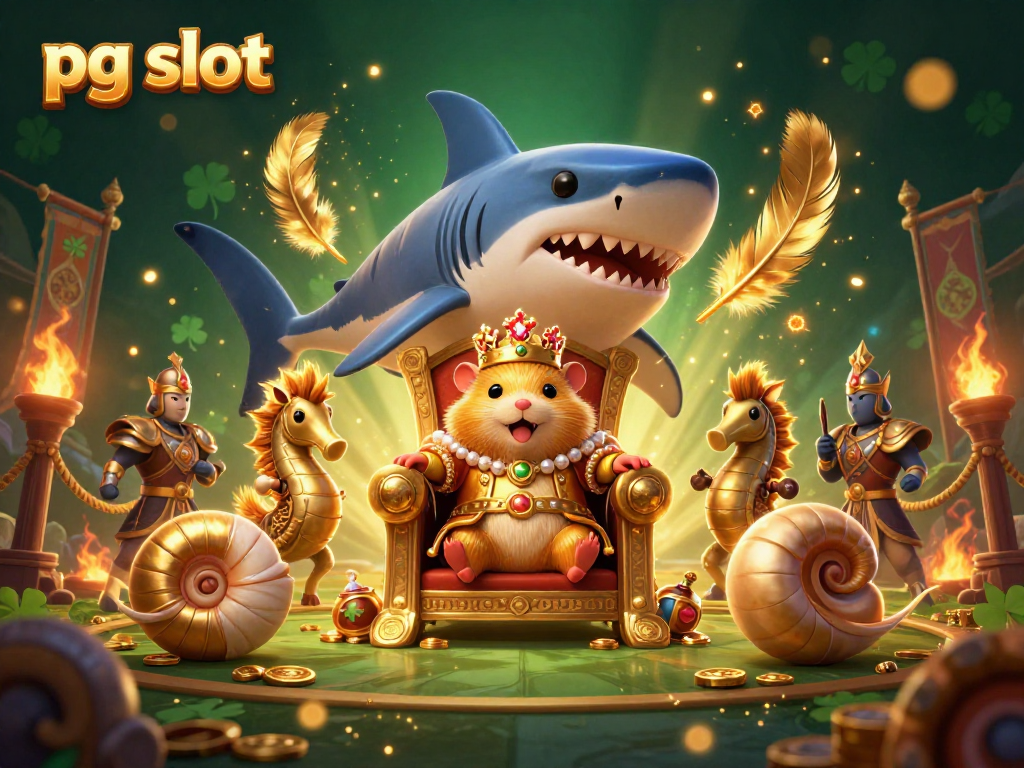 Experience exciting gameplay with pg slot featuring a golden hamster king surrounded by vibrant casino elements.