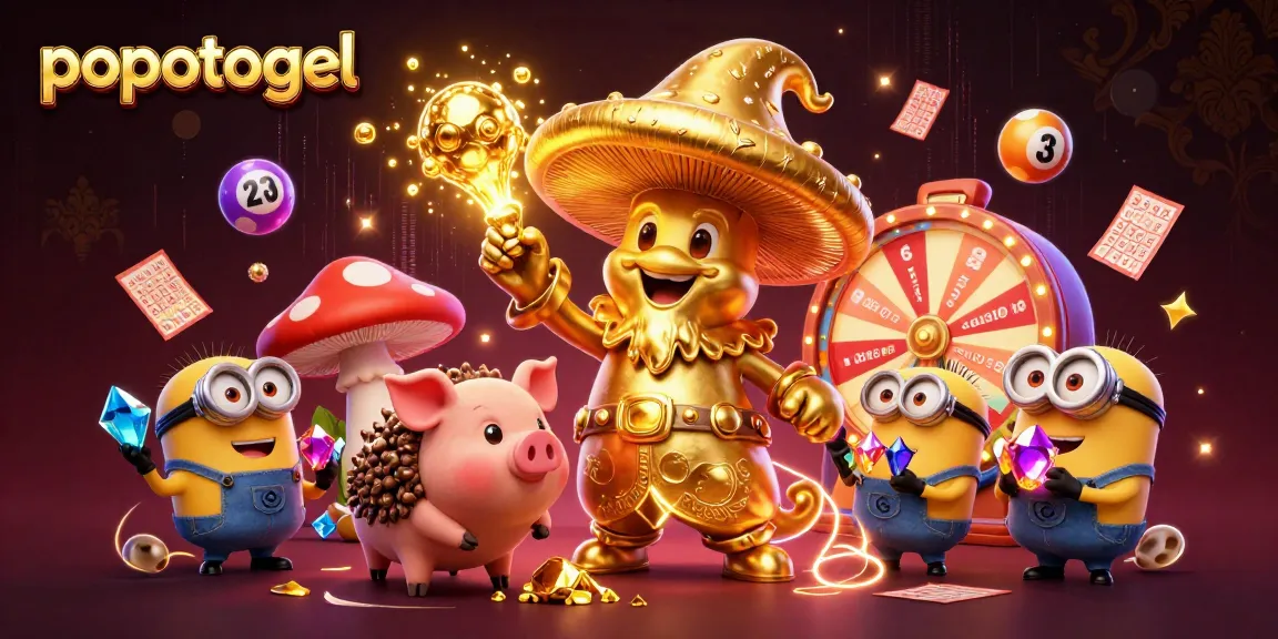 Win big with popotogel, featuring dynamic lottery gameplay and engaging characters in a magical scene.