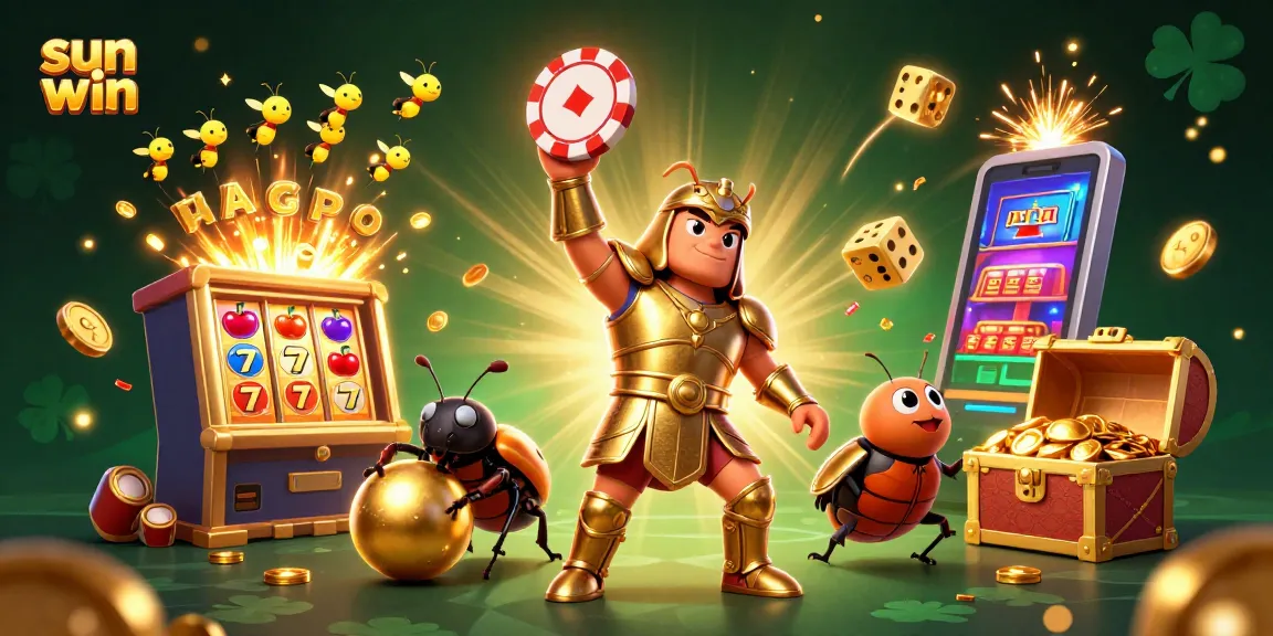 Experience thrilling wins with sun win's vibrant online casino action in this dynamic illustration.