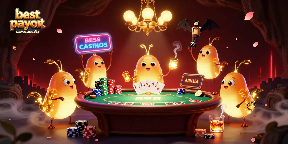 Experience the excitement at best payout casinos australia with glowing glowworms illuminating a cave casino.