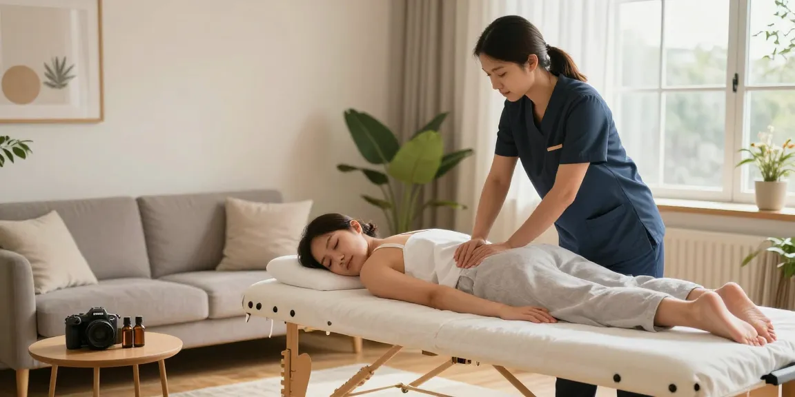 Relaxing 의정부출장안마 service in a cozy home setting with a professional therapist.