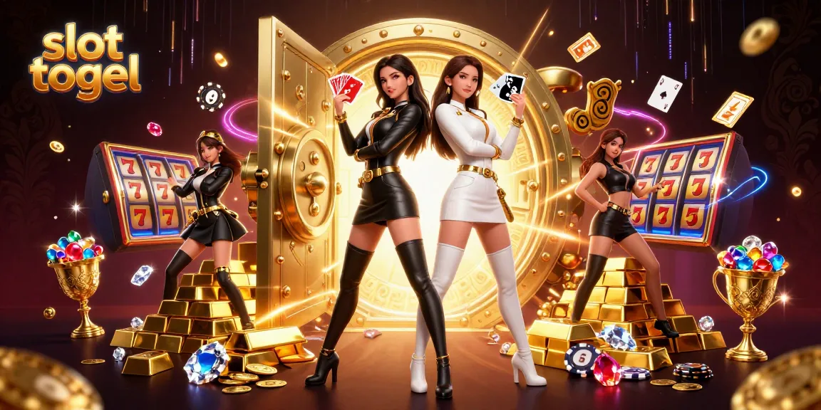 Experience thrilling slot togel games with stunning visuals of twin Asian women and vibrant gaming riches.
