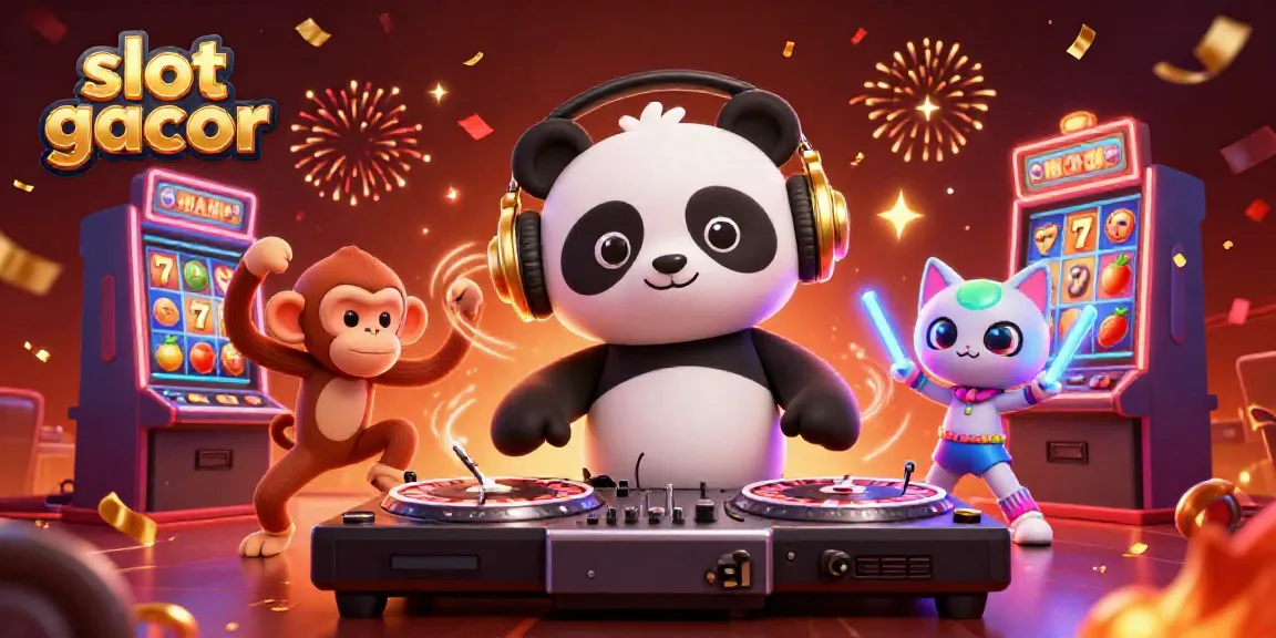 Experience exciting slot gacor action with vibrant characters and casino elements in a lively dance scene.