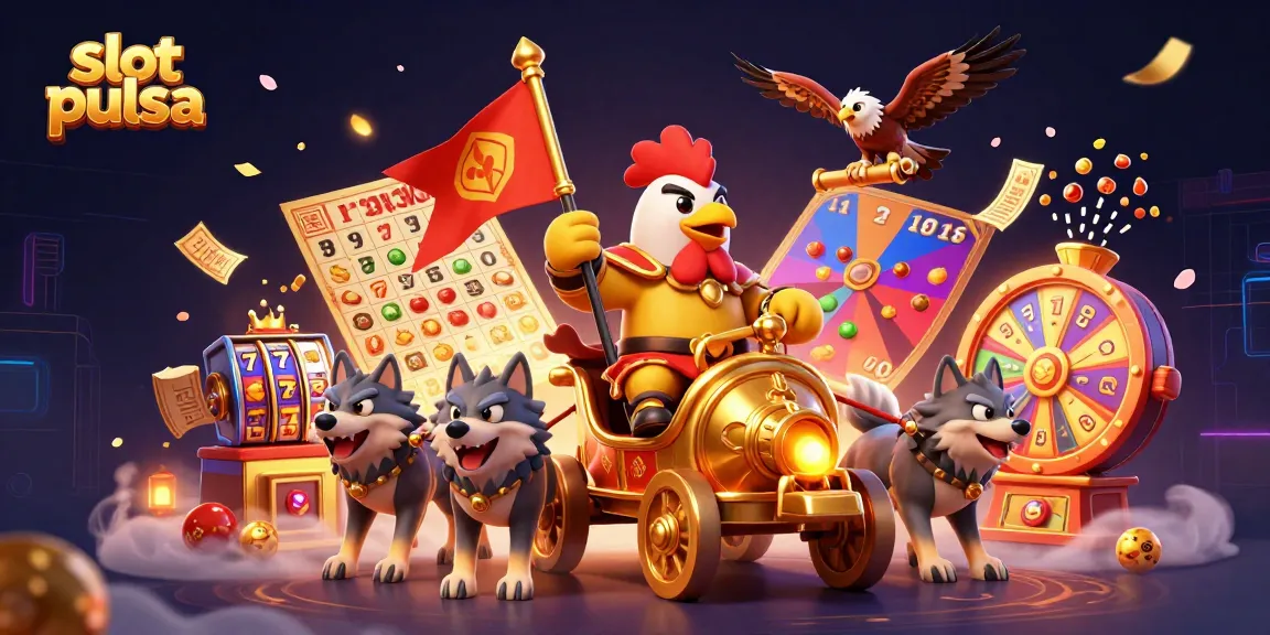 Permainan slot pulsa yang penuh keberuntungan dengan simbol jackpot dan kemenangan sangat dinamis