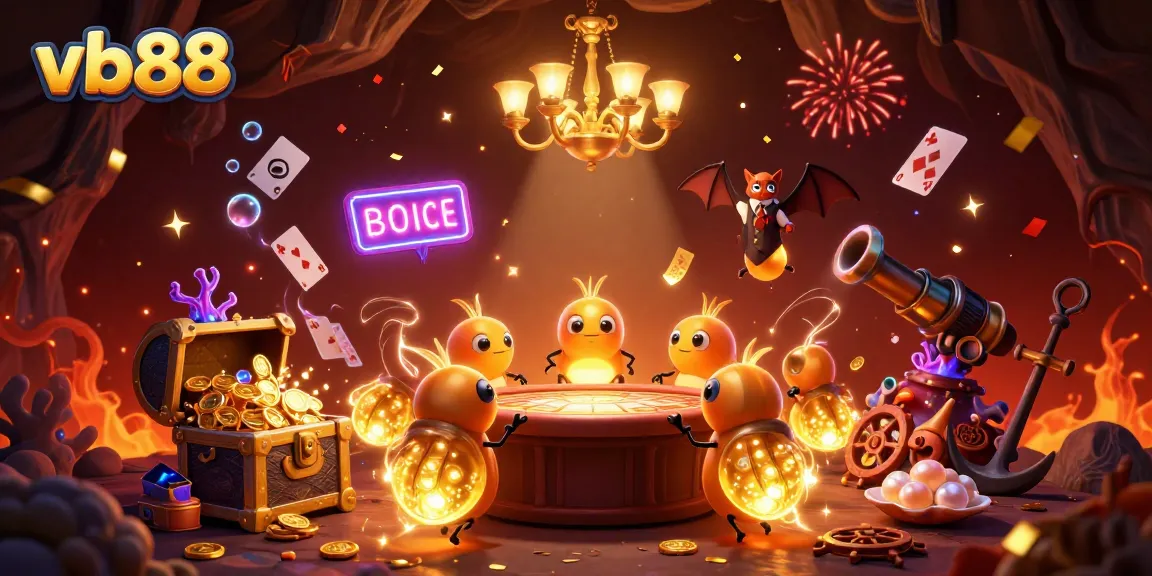 Experience thrilling gameplay at vb88 with this vibrant casino scene showcasing glowworms and underwater treasures.