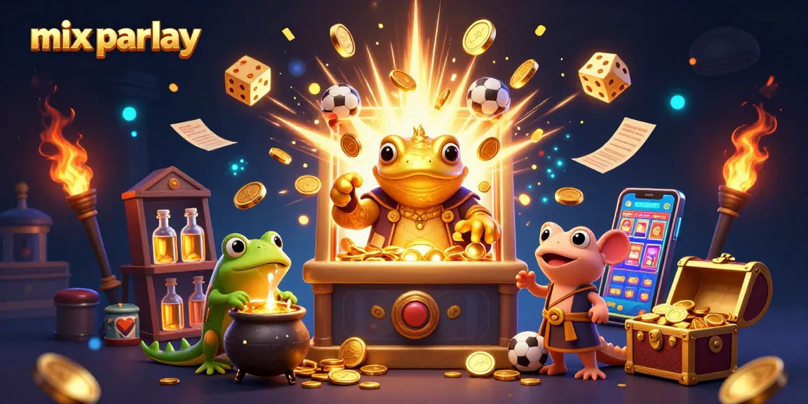 Engage in mix parlay betting with a vibrant 3D illustration showcasing thrilling casino action.
