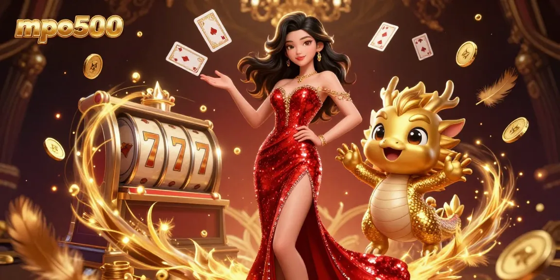 Experience exciting gameplay on mpo500 with colorful slots and a captivating dragon mascot.