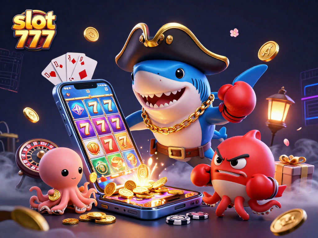 Spin to win with slot 777 as a pirate shark, pufferfish, and octopus join the fun!
