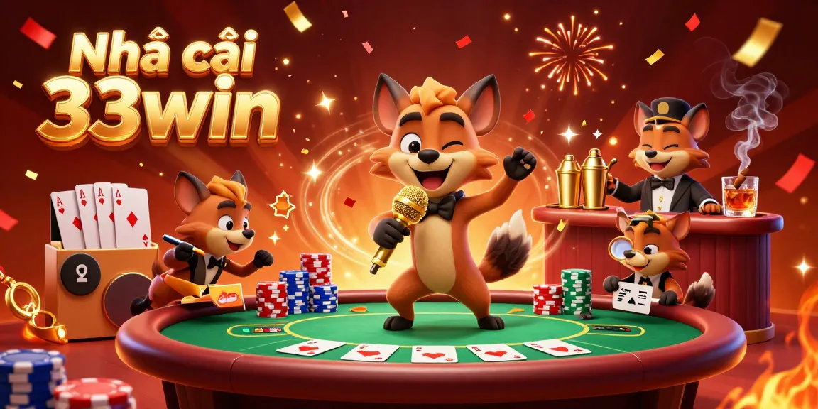 Engaging scene of Nhà cái 33win hyenas entertaining at a casino, showcasing exciting gaming elements.