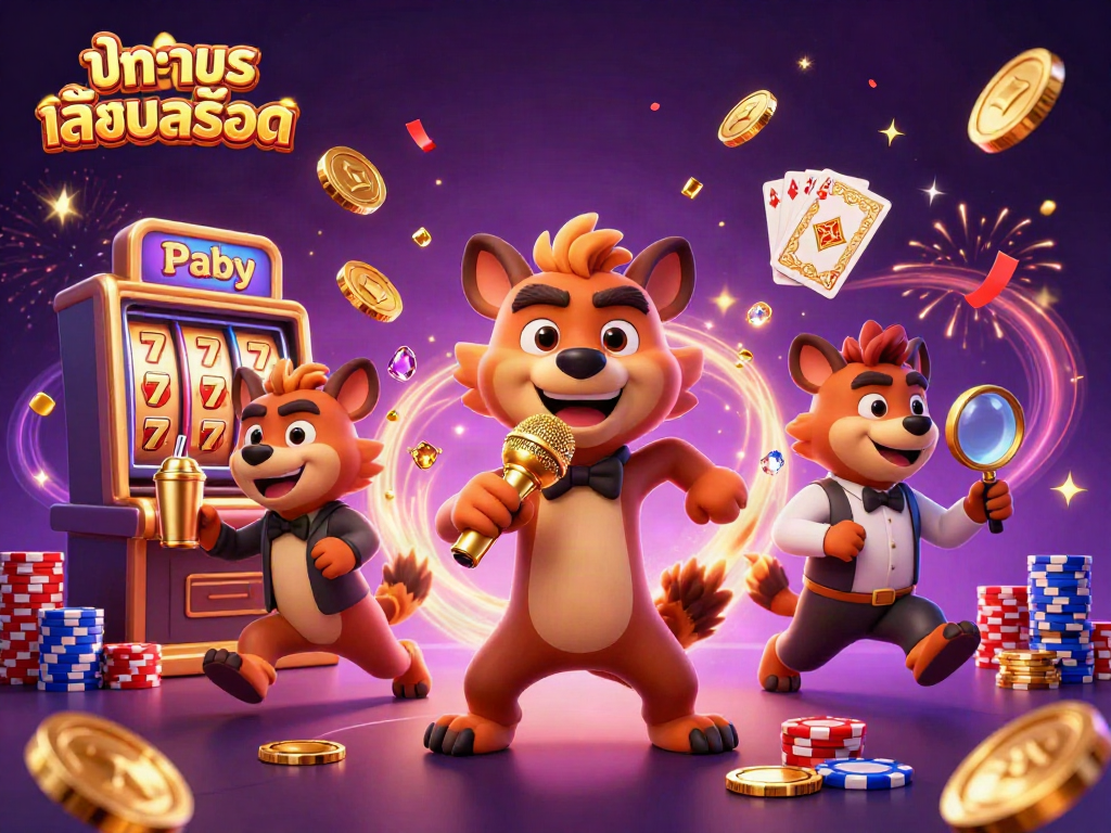 Try ทดลองเล่นสล็อต with vibrant casino action featuring hyenas and golden symbols.