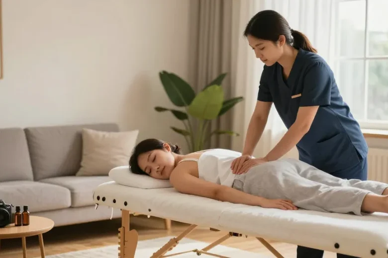 Relaxing 의정부출장안마 service in a cozy home setting with a professional therapist.