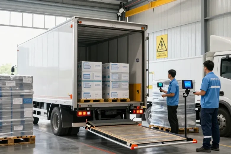 Kühltransport von Dortmund: Effizientes Be- und Entladen von temperaturempfindlichen Waren in einem modernen Lager.